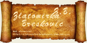 Zlatomirka Brešković vizit kartica